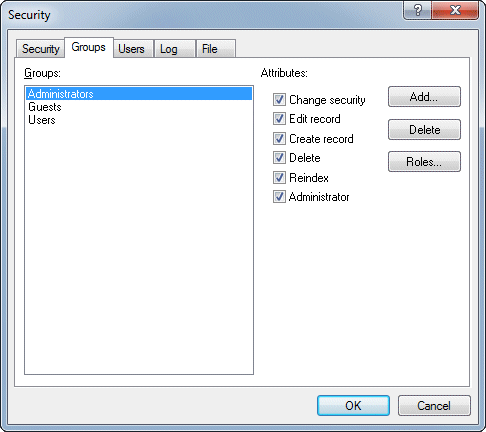 Image of security dialogue box showing Groups tab