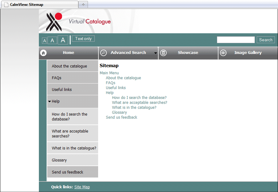 An example sitemap