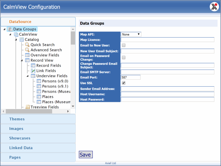 The Data Groups option under the Datasource option