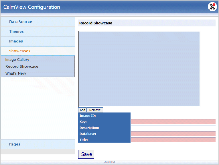 The Record Showcase option under the Showcases option