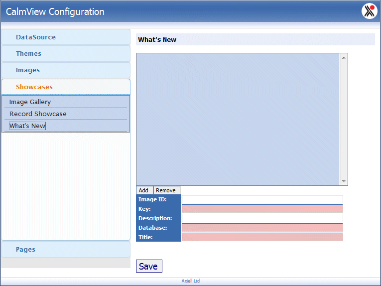 The What's New option under the Showcases option