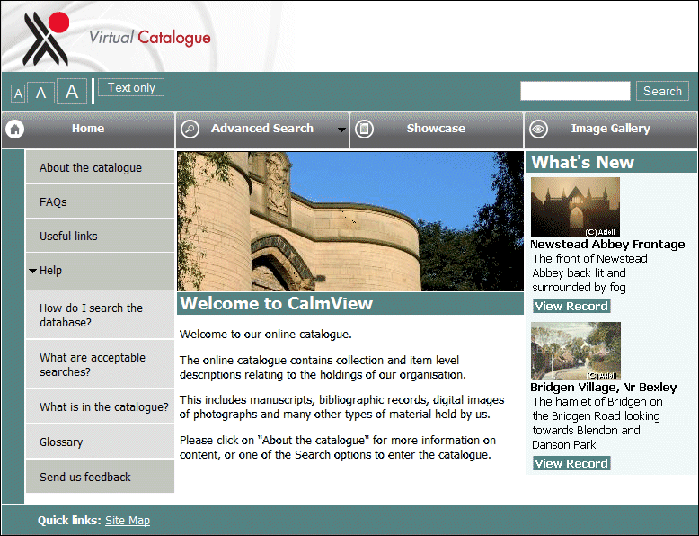 An example homepage using the default theme.