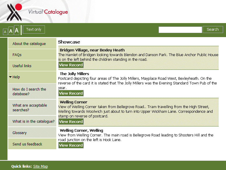 An example of a record showcase