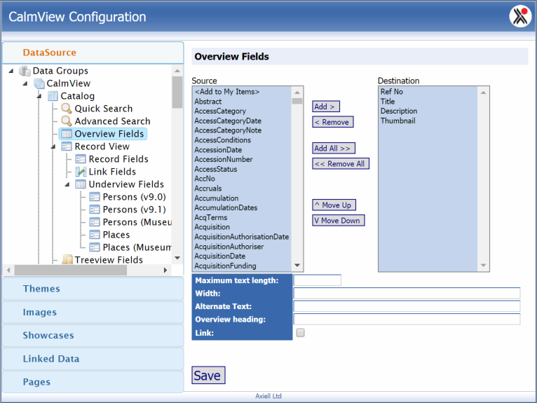 An example of an overview results page.